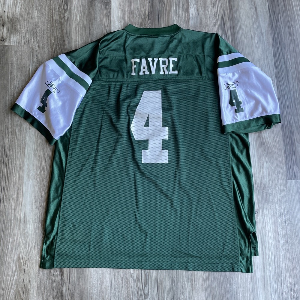 Reebok NFL New York Jets Brett Favre Jersey Green Mens 2XL 4 Football QB 2008